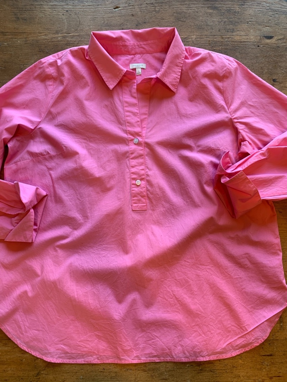 Talbots Bright Pink Popover Shirt - Picture 12 of 16